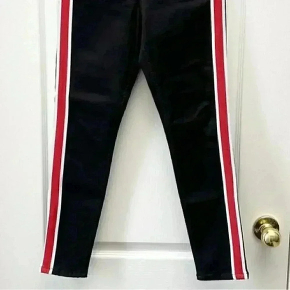 Topshop Skinny Jeans Jamie High Rise Ankle Crop Moto Side Stripe Black Size 26 - Picture 7 of 16